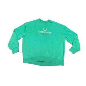 Garage oversized retro style North Point Long Island embroidered sweatsh…